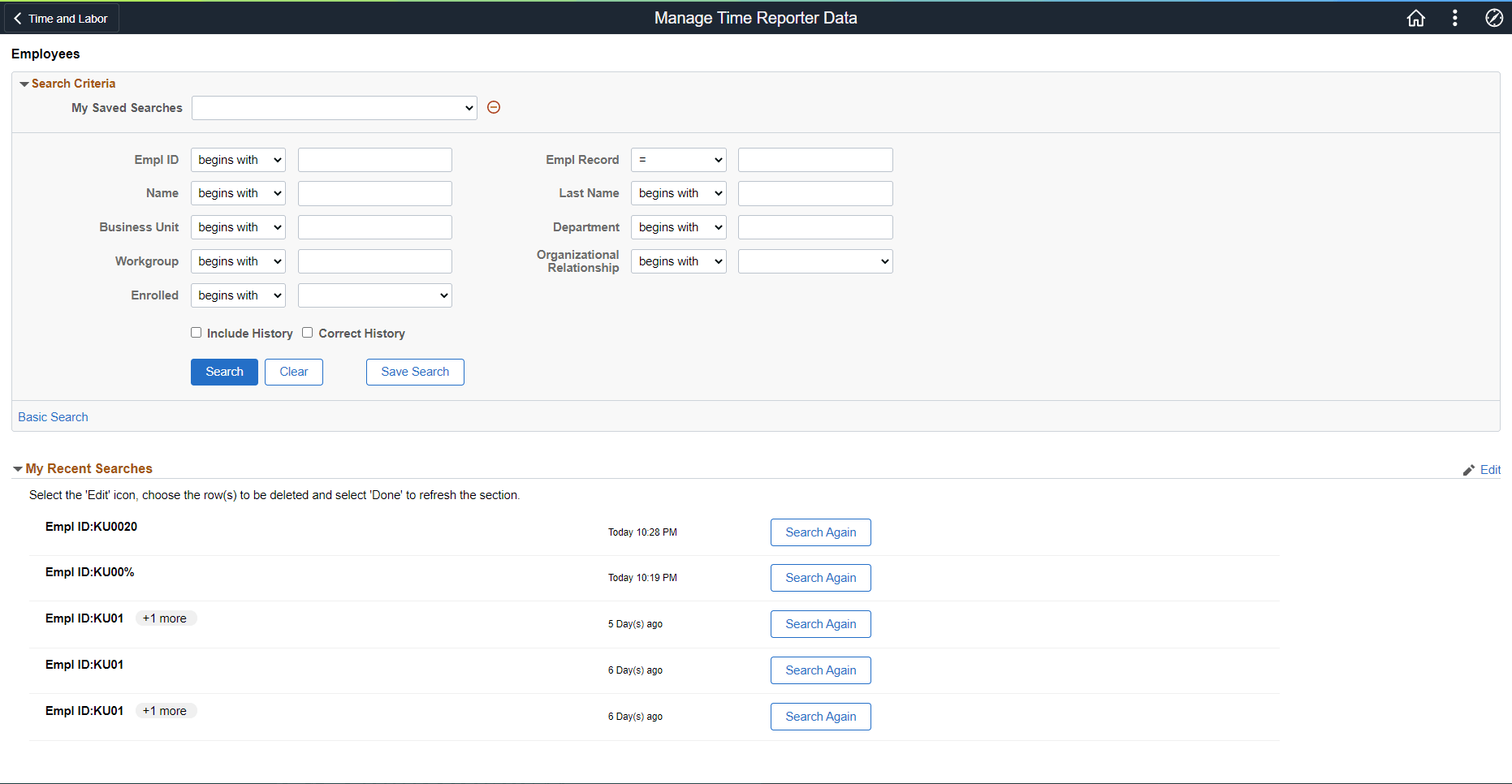 Search Criteria Page Search Criteria Page