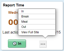 (Smartphone) Report Time Tile for Punch time reporters