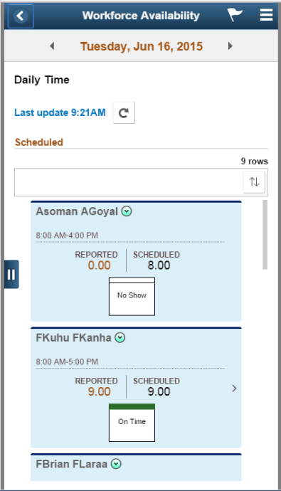 (Smartphone) Workforce Availability Page (Smartphone) Workforce Availability Page