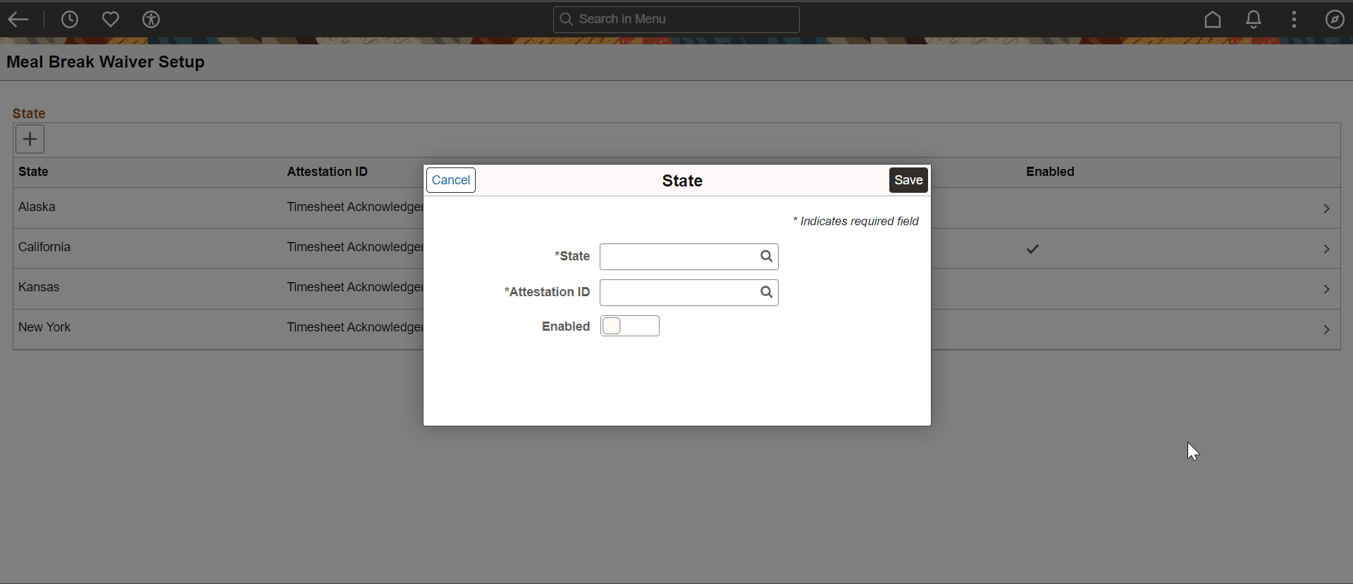 State modal