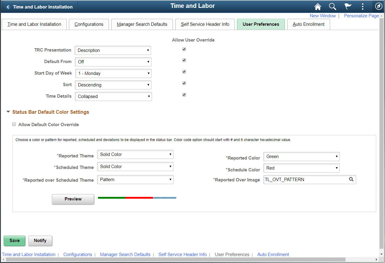 Time and Labor Installation_User Preferences Time and Labor Installation_User Preferences