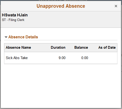 Unapproved Daily drill down Unapproved Daily drill down