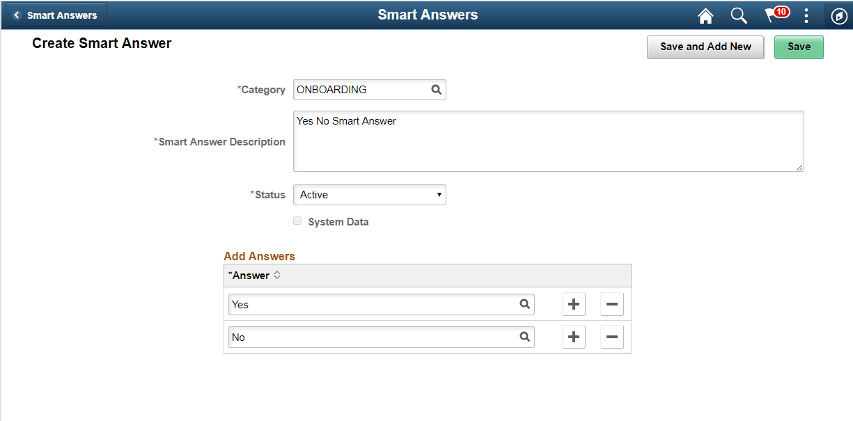 Create Smart Answer page Create Smart Answer page