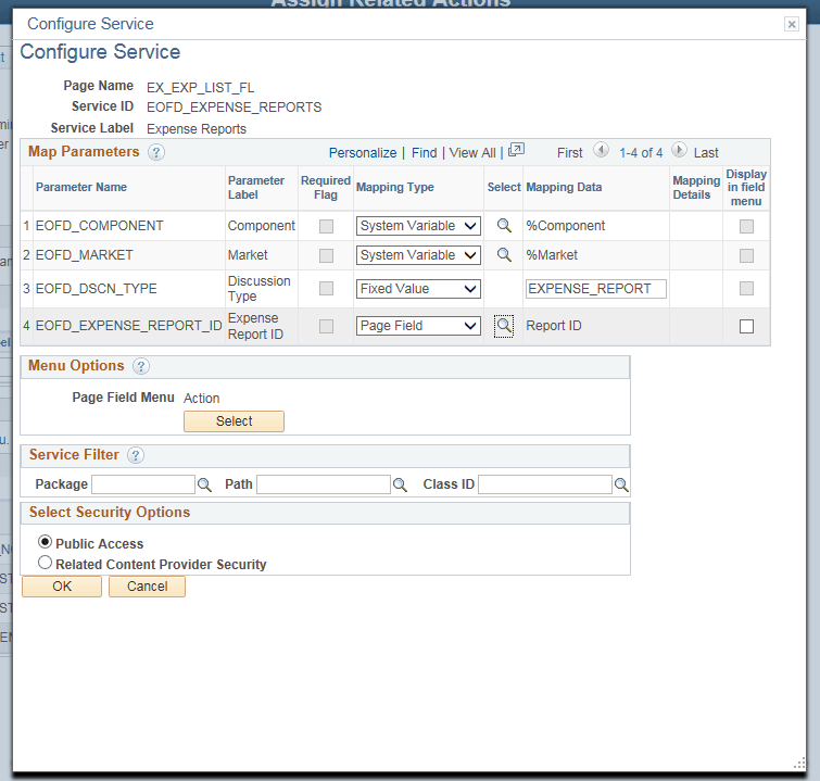 Configure Service Modal Window Configure Service Modal Window
