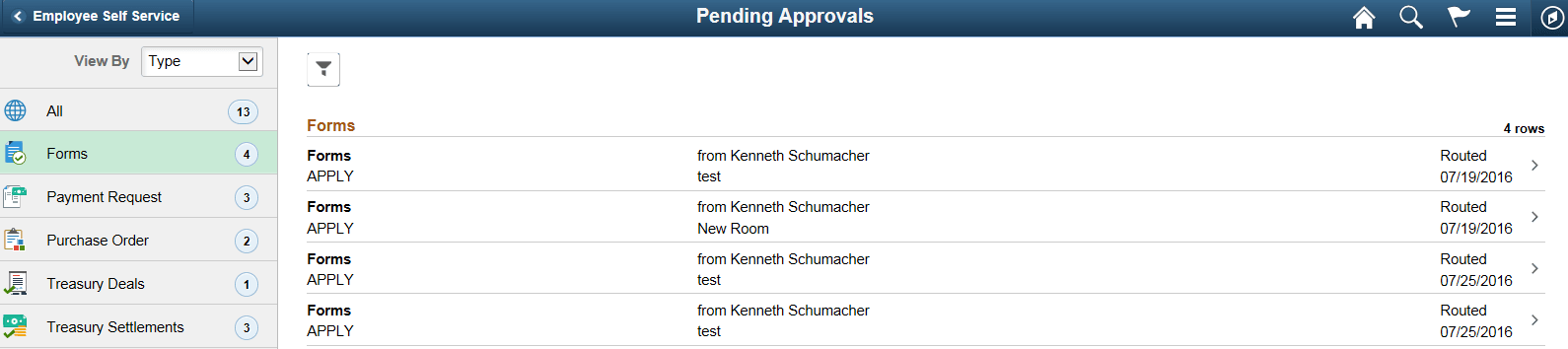 Pending Approvals - Form Page