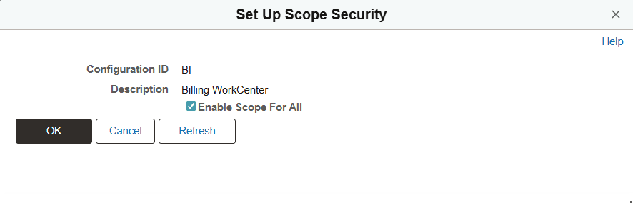 Set Up Scope Security page Set Up Scope Security page
