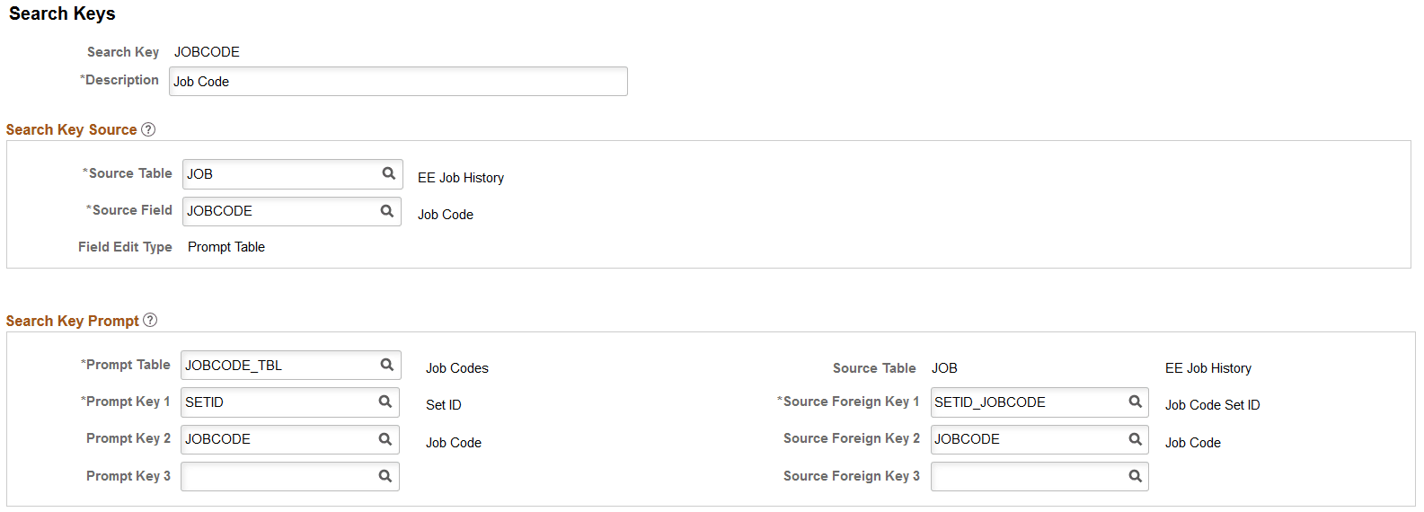 Search Keys page Search Keys page