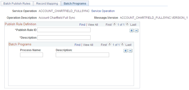Batch Programs page Batch Programs page