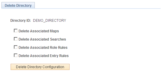 Delete Directory page