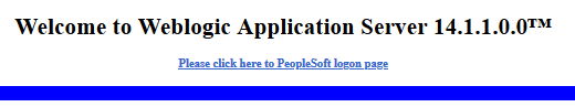 Welcome to Weblogic Application page