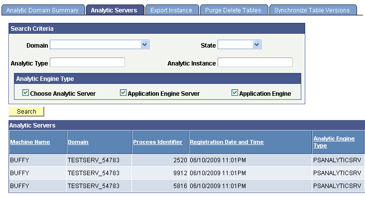 Analytic Server Administration - Analytic Servers page (1 of 3) Analytic Server Administration - Analytic Servers page (1 of 3)