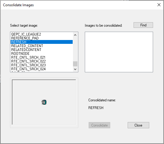Consolidate Images dialog box Consolidate Images dialog box