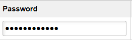 Online formatting of an edit box with Password display option selected, showing just black dots Online formatting of an edit box with Password display option selected, showing just black dots