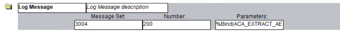 Example of a Log Message action Example of a Log Message action