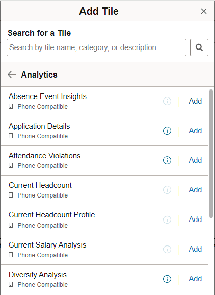 Add Tile Page Add Tile Page
