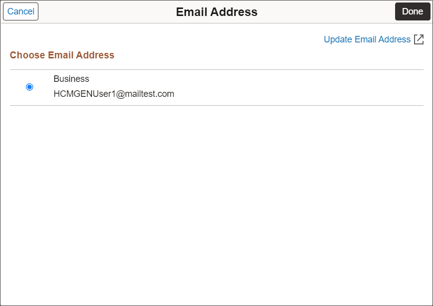 Email Address page Email Address page