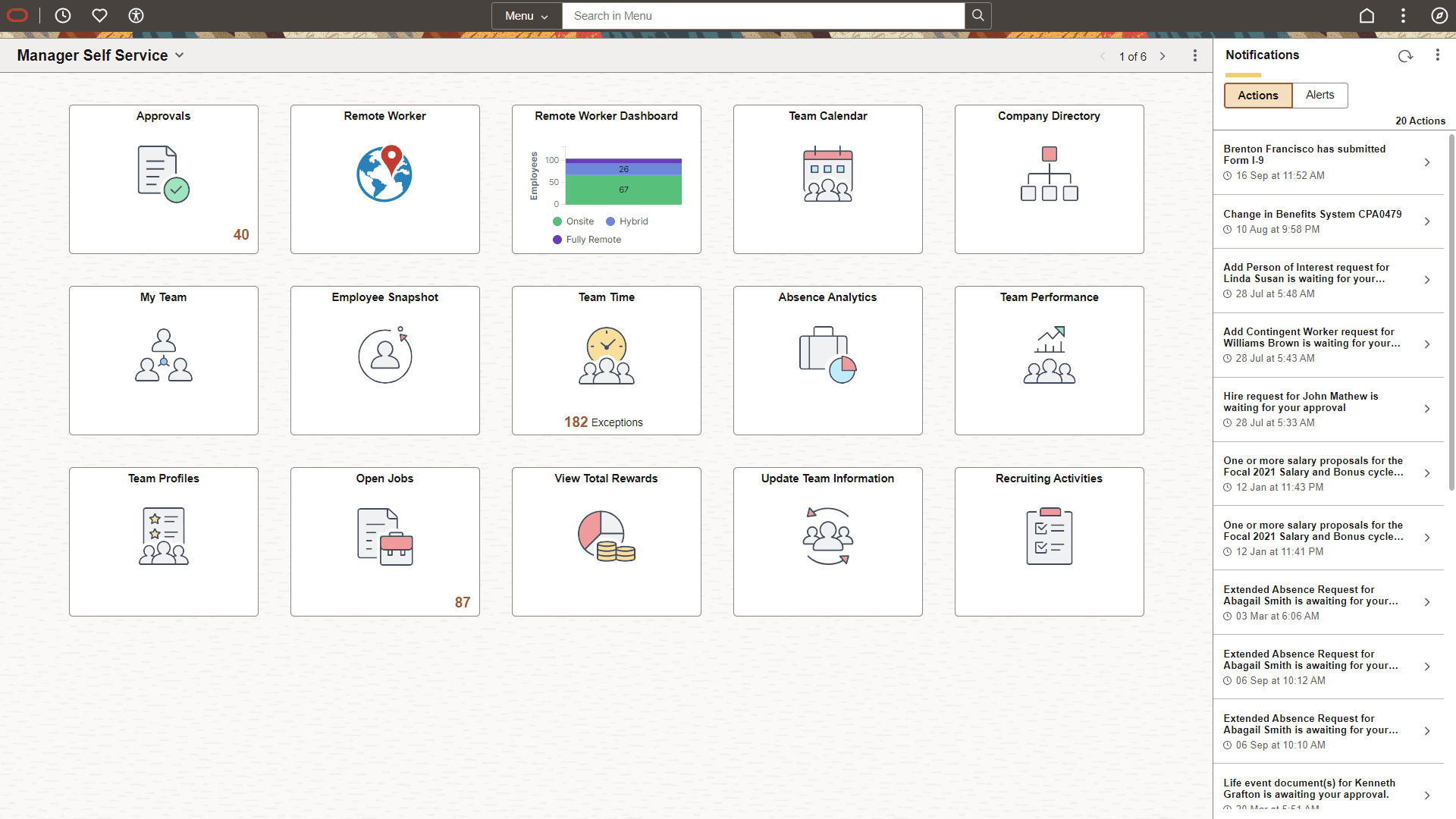 Example of a fluid homepage