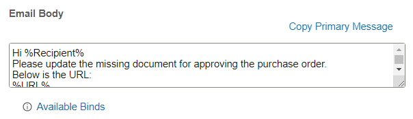 Notify page with the Edit email option selected Notify page with the Edit email option selected