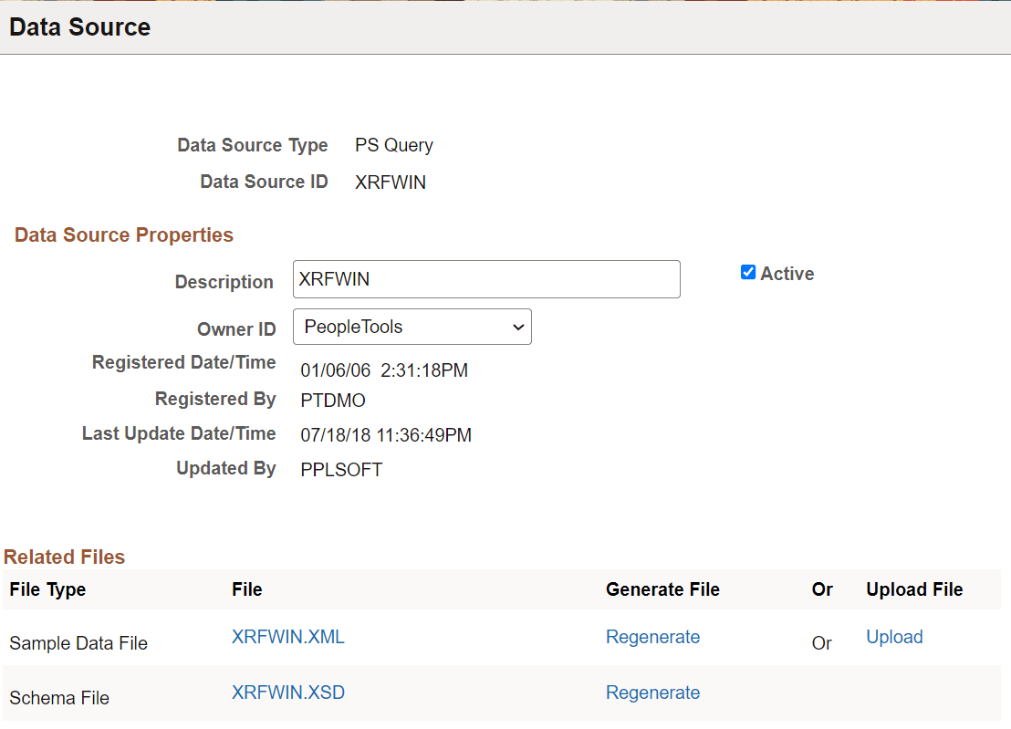Data Source page