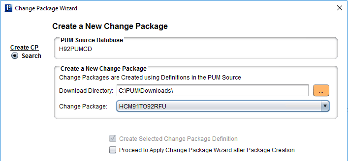 Create a New Change Package Create a New Change Package