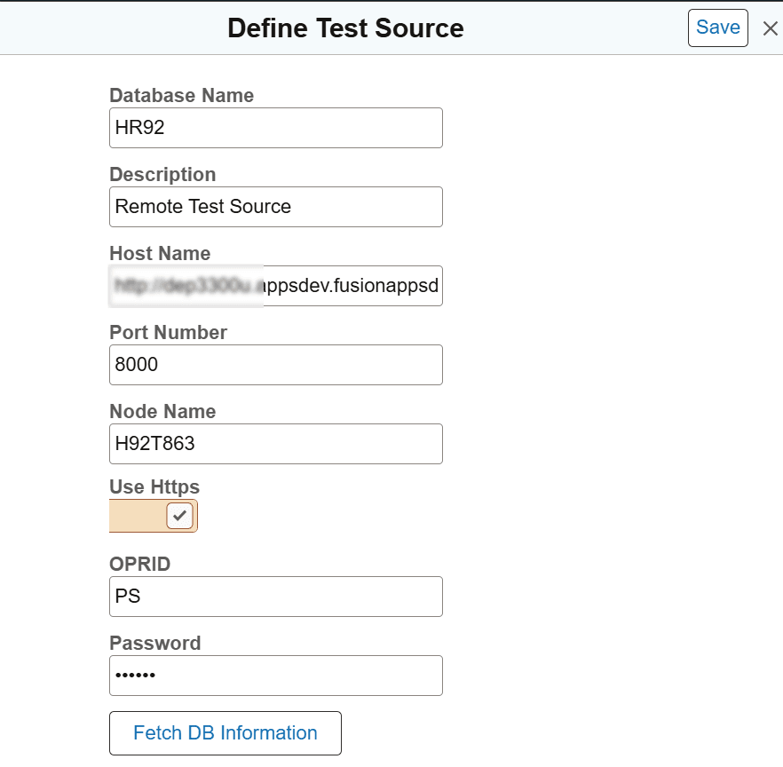 Define Test Source