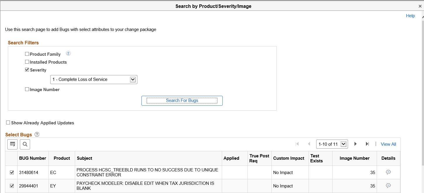 Example Search by Severity Example Search by Severity