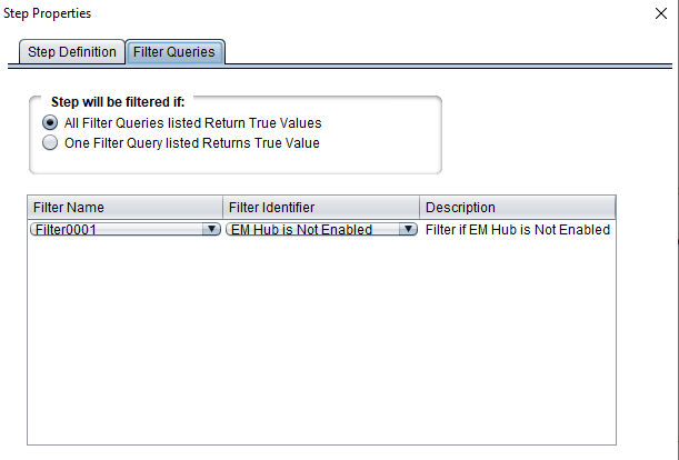Filter Queries dialog box Filter Queries dialog box