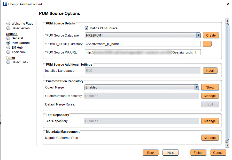 PUM Source Options page - Customization Repository PUM Source Options page - Customization Repository