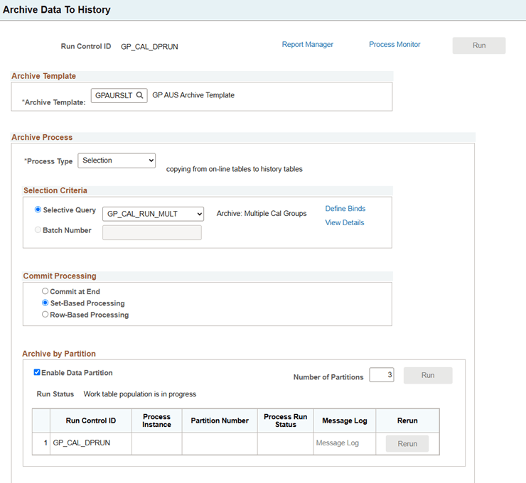 Archive Data to History page Archive Data to History page