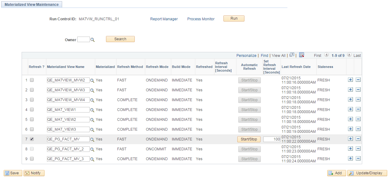 Materialized View Maintenance page. Materialized View Maintenance page.