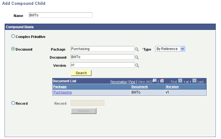 Add Compound Child page Add Compound Child page