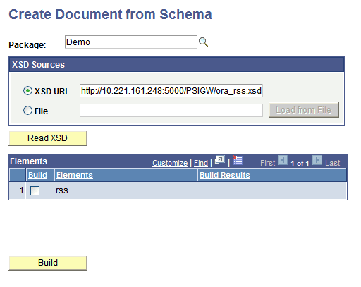 Create Document from Schema page Create Document from Schema page