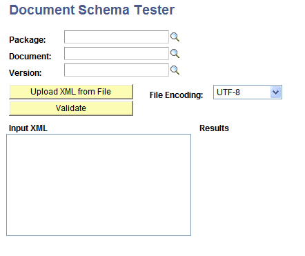 Document Schema Tester page Document Schema Tester page
