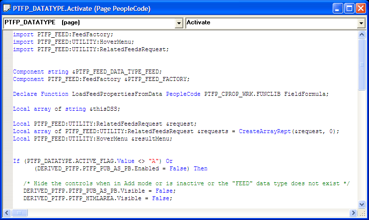 Example of PTFP_DATATYPE Page PeopleCode Example of PTFP_DATATYPE Page PeopleCode