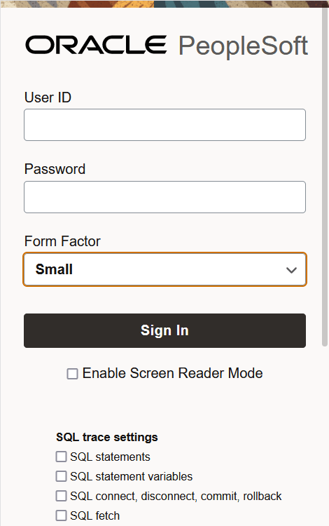 Form Factor trace sign-in page Form Factor trace sign-in page