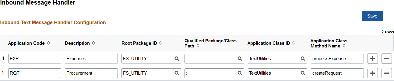 Inbound Message Handler page Inbound Message Handler page