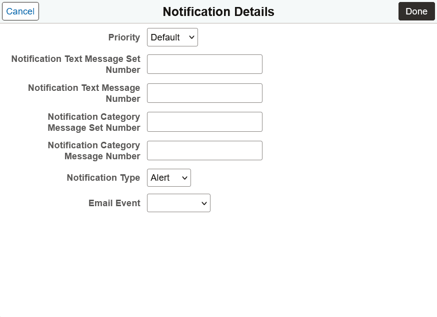 Notification Details page Notification Details page