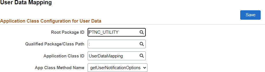 User Data Mapping page User Data Mapping page