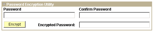 Password Encryption Utility dialog box Password Encryption Utility dialog box
