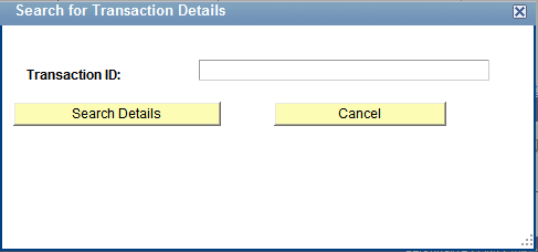Search for Transaction Details page Search for Transaction Details page