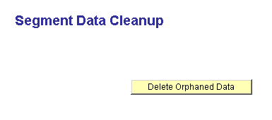 Segment Data Cleanup page Segment Data Cleanup page