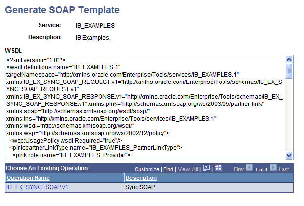 Generate SOAP Template page Generate SOAP Template page