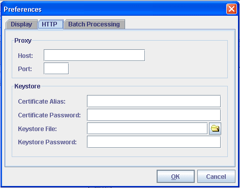 Preferences - HTTP page Preferences - HTTP page