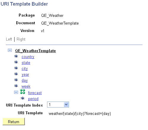 URI Template Builder page URI Template Builder page