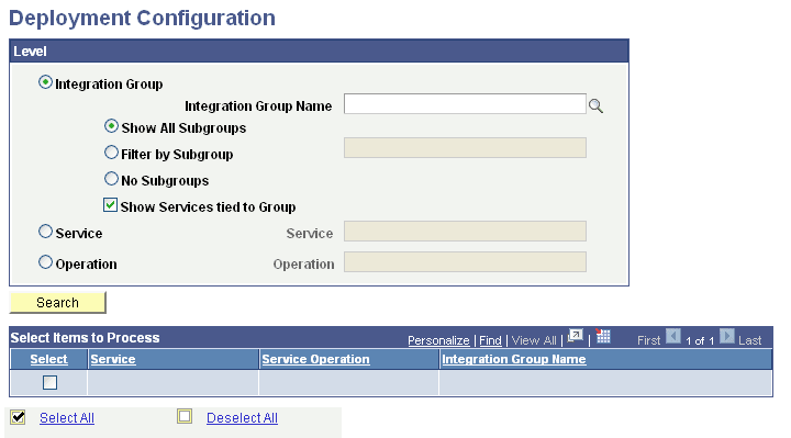 Deployment Configuration page Deployment Configuration page