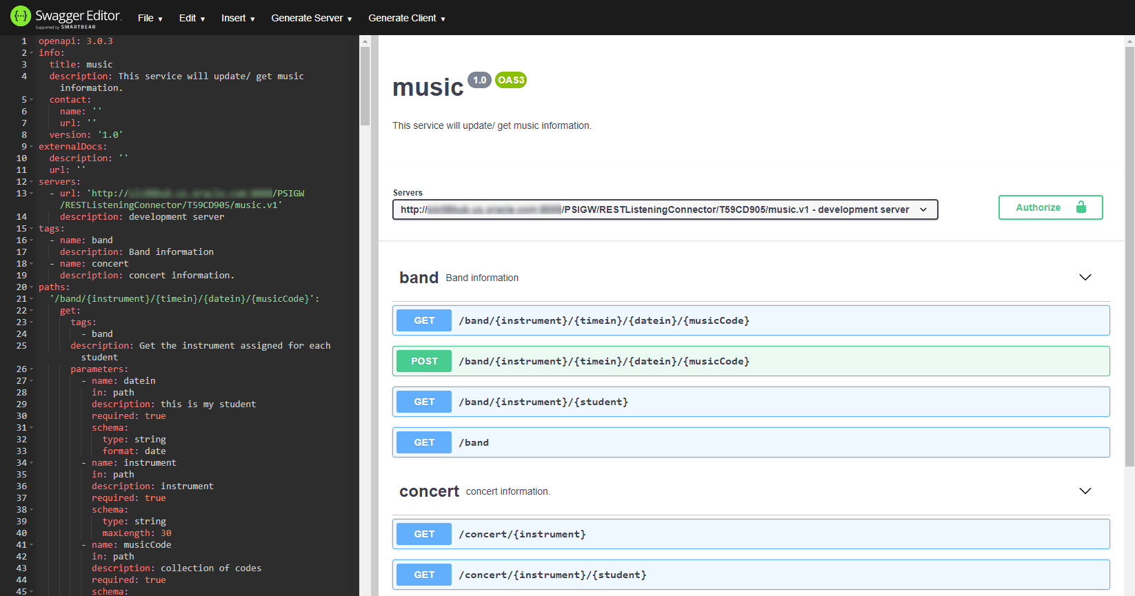 Example OpenAPI in Swagger Editor Example OpenAPI in Swagger Editor