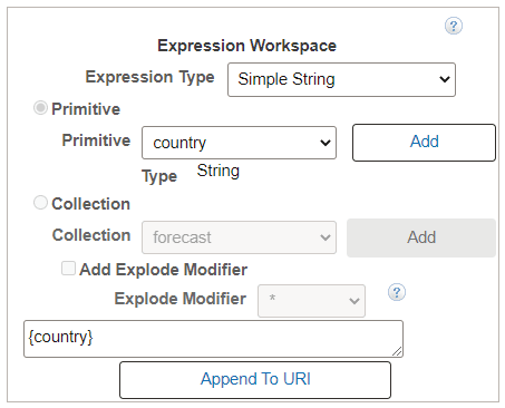 Expression Workspace for adding a primitive Expression Workspace for adding a primitive