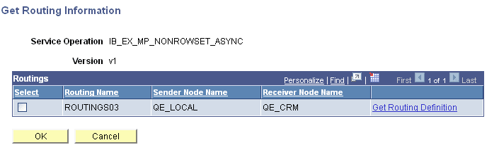 Get Routing Information page Get Routing Information page