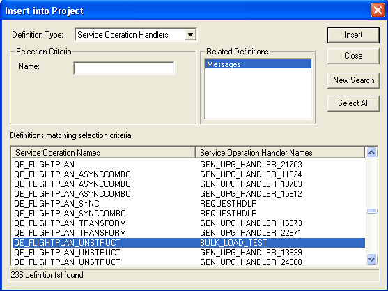 Insert into Project page Insert into Project page