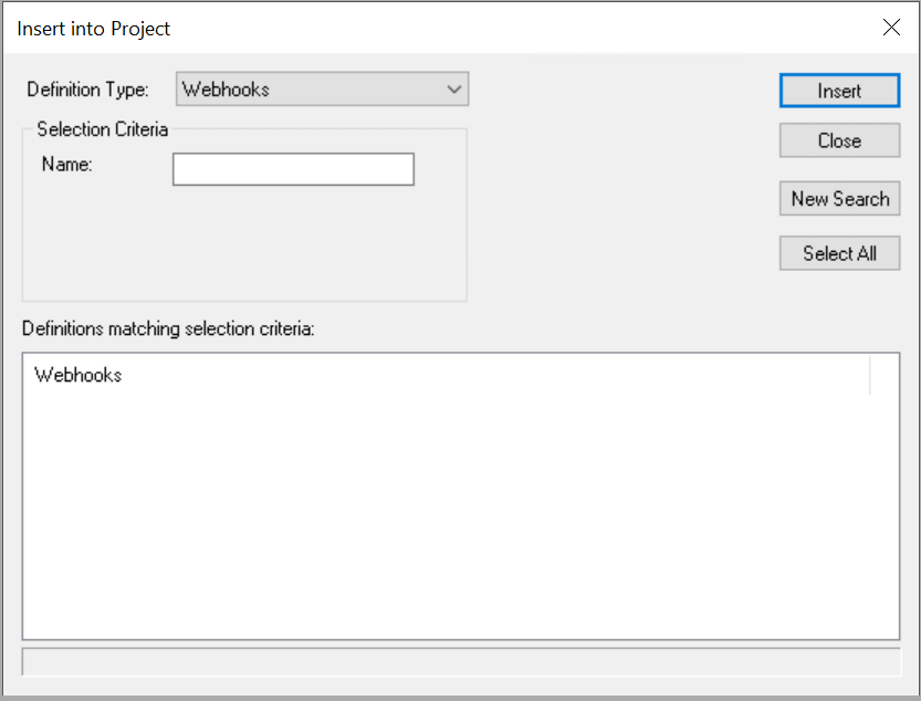 Insert Into Project - Webhooks Insert Into Project - Webhooks